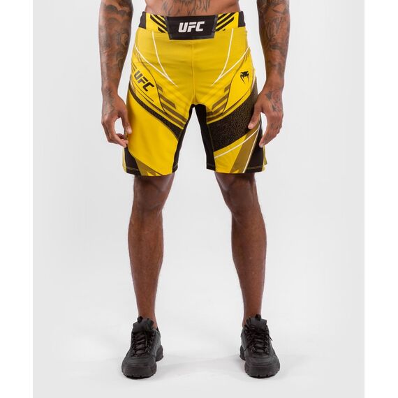 UFC Authentic Fight Night Men's Shorts - Long Fit, Colour: Yellow, Size: L