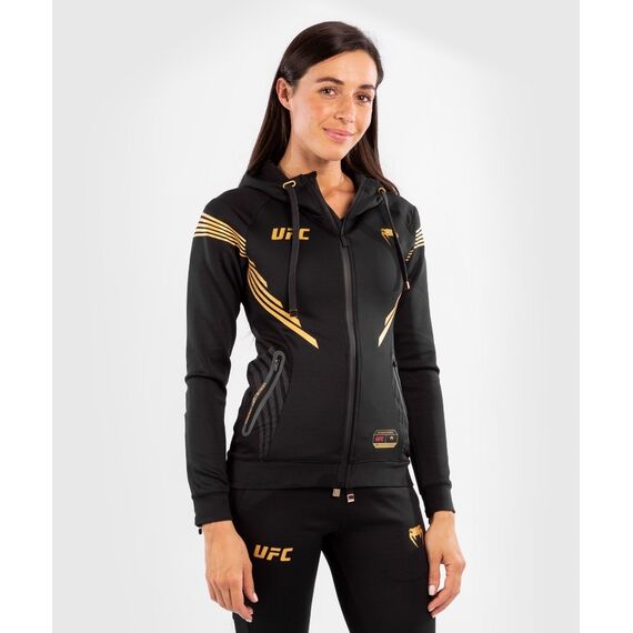 UFC Authentic Fight Night Women's Walkout Hoodie, Colour: Gold, Size: M, 7 image