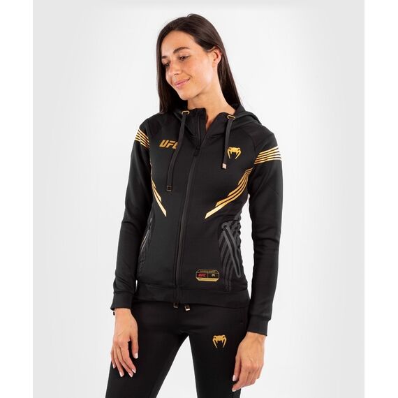 UFC Authentic Fight Night Women's Walkout Hoodie, Colour: Gold, Size: M, 8 image