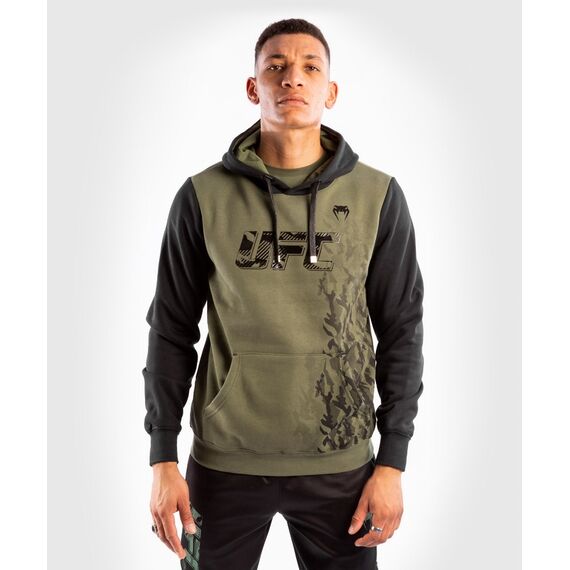 UFC Authentic Fight Week Men's Pullover Hoodie, Colour: Khaki, Size: S