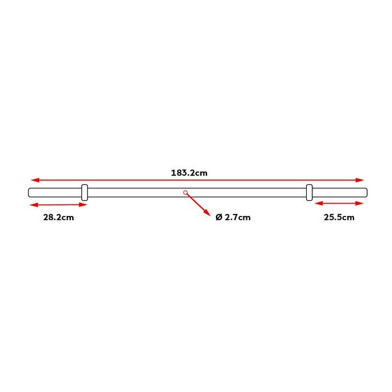 Barbell" bar Ø 50mm + 2 disc stops | Walleye 7.5 KG, 9 image