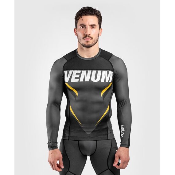 Venum ONE FC Impact Rashguard ong sleeves - Grey/Yellow, Colour: Grey, Size: M