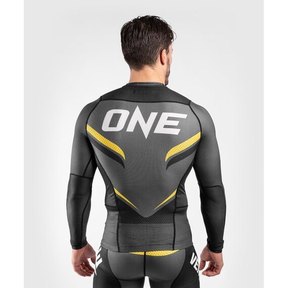 Venum ONE FC Impact Rashguard ong sleeves - Grey/Yellow, Colour: Grey, Size: M, 2 image