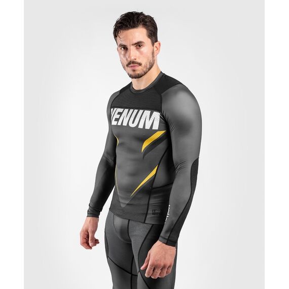 Venum ONE FC Impact Rashguard ong sleeves - Grey/Yellow, Colour: Grey, Size: M, 4 image