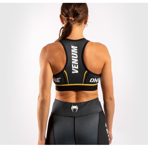 Venum ONE FC Impact Sport Bra - Grey/Yellow, Colore: Grigio, Size: L, 2 image