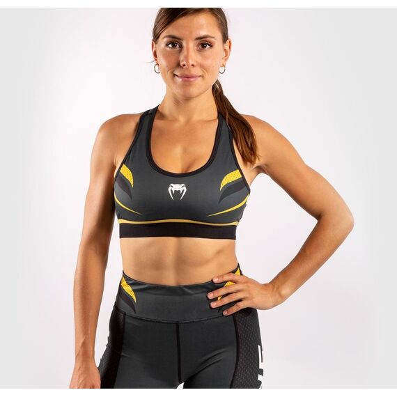 Venum ONE FC Impact Sport Bra - Grey/Yellow, Colore: Grigio, Size: M