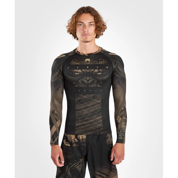 Gorilla Jungle Rashguard Long Sleeves - Black/Sand, Size: XL, Colour: Schwarz