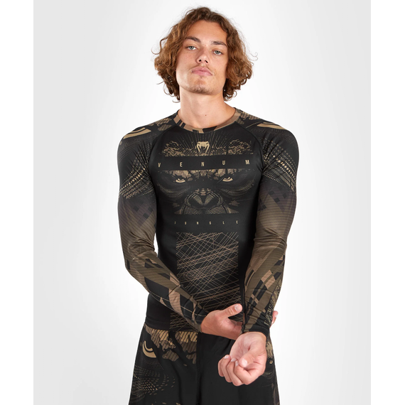 Gorilla Jungle Rashguard Long Sleeves - Black/Sand, Size: XL, Colour: Schwarz, 2 image