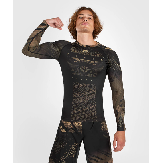 Gorilla Jungle Rashguard Long Sleeves - Black/Sand, Size: XL, Colour: Schwarz, 3 image