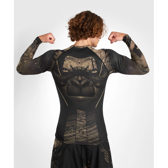 Gorilla Jungle Rashguard Long Sleeves - Black/Sand, Size: XL, Colour: Schwarz, 4 image
