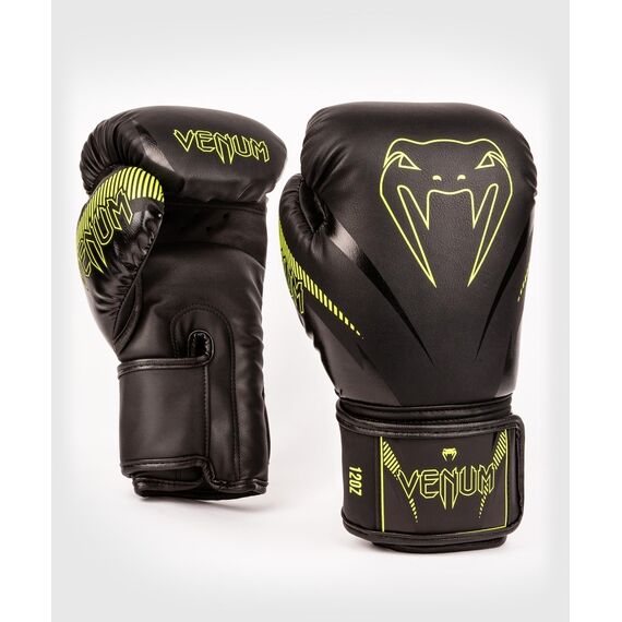Venum Impact Boxing Gloves - Black/Neo Yellow, Colour: Yellow, OZ: 10oz