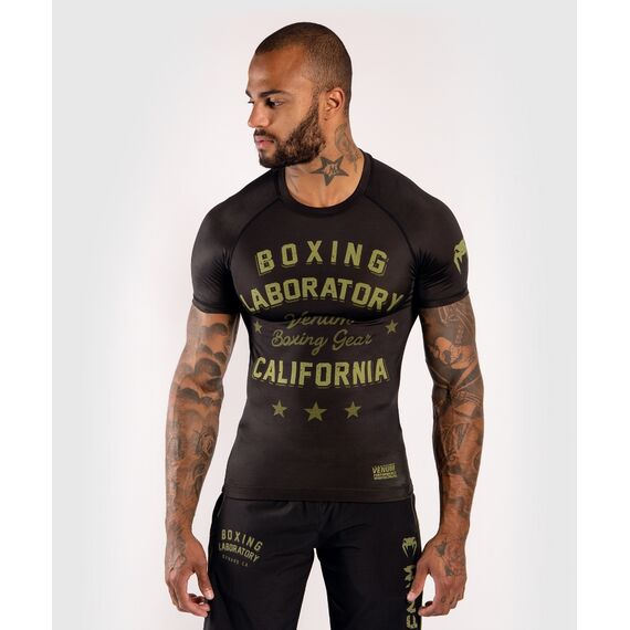Venum Boxing Lab Rashguard hort sleeves - Black/Green, Colore: Nero, Size: L