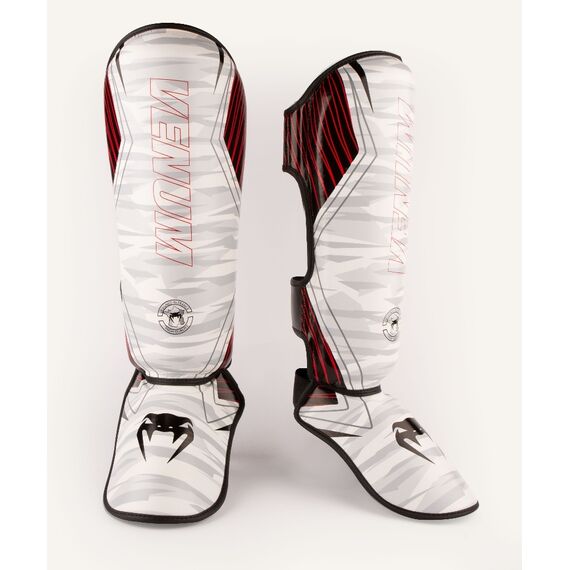 Venum Contender 2.0 Shin Guards - White/Camo, Colour: Weiss, Size: XL