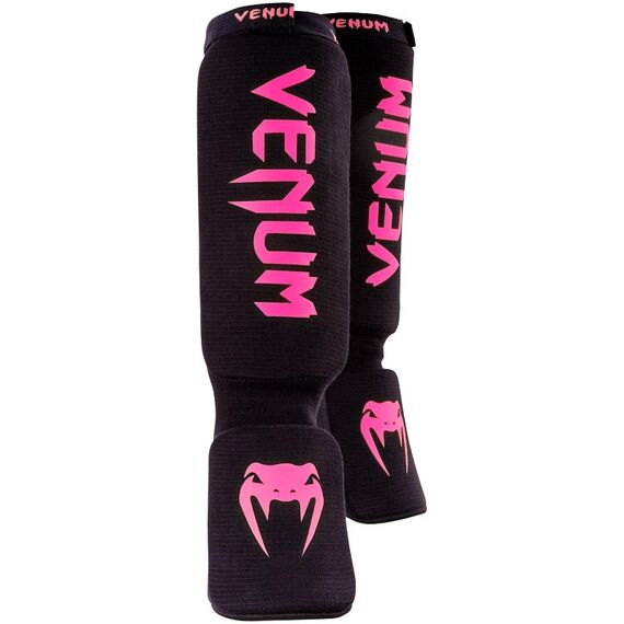 Venum Kontact Shinguards-Black-N Pink, Taglia: Taglia unica, Colore: Nero, 2 image