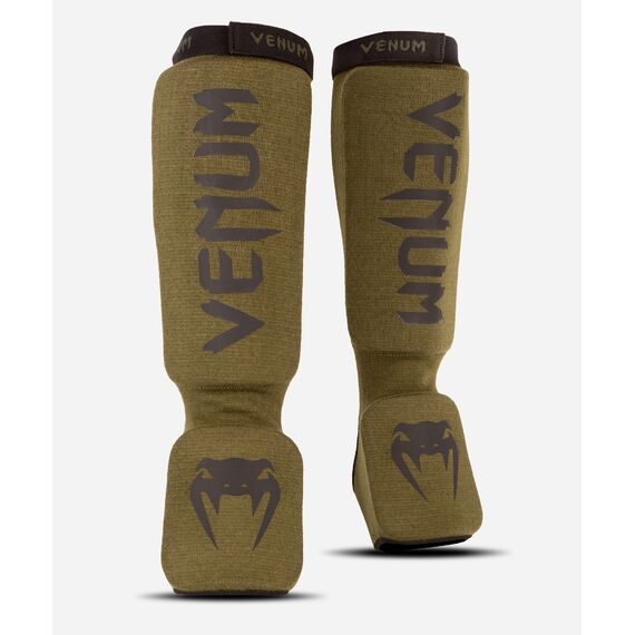 Venum Kontact Shin Guards - Khaki/Black, Colore: Khaki, Size: L