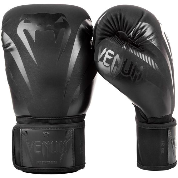 Venum Impact Boxing Gloves - Black/Black, Colour: Schwarz, OZ: 16oz