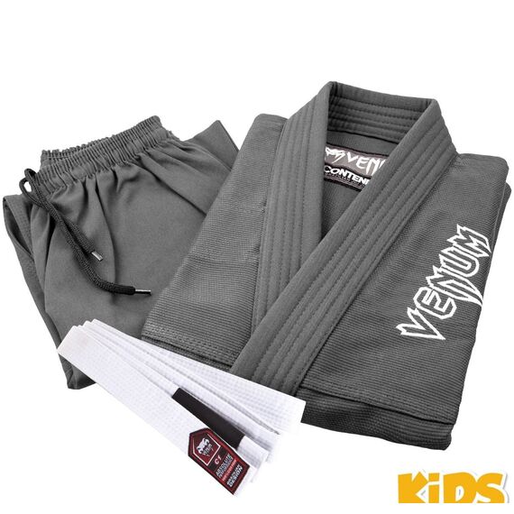 Venum Contender Kids BJJ Gi (Free white belt included) - Grey, Colour: Grey, Size (Kimono): C00 100-110 cm, 2 image