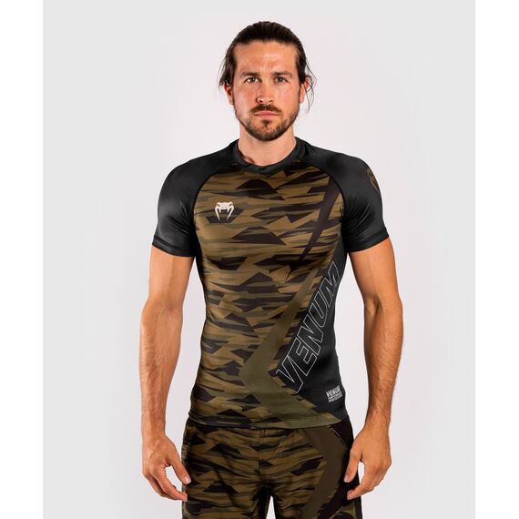 Venum Contender 5.0 Rashguard hort sleeves - Khaki camo, Size: S, Colour: Camouflage, Size: S