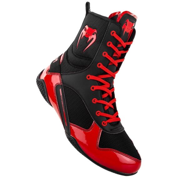 Venum Elite Boxing Shoes - Black/Red, Colour: Schwarz, Size (Shoes): 39