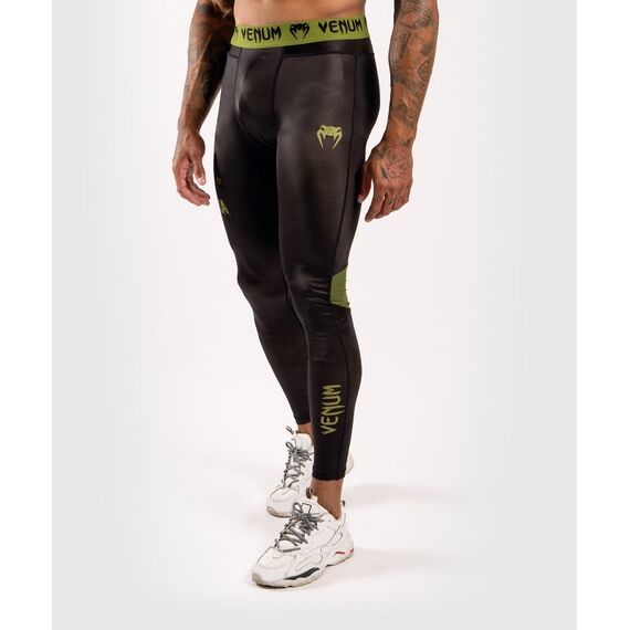 Venum Boxing Lab Compression Tights - Black/Green, Colour: Schwarz, Size: M, 4 image