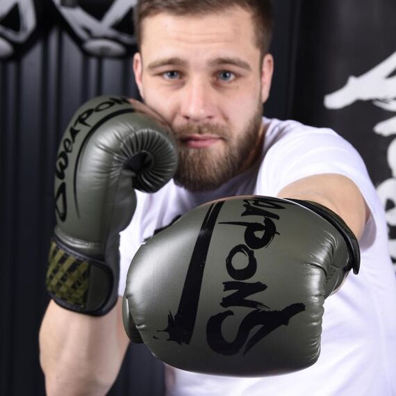 Boxing Gloves - Unlimited olive 12 Oz, Colour: Khaki, OZ: 12oz, 6 image