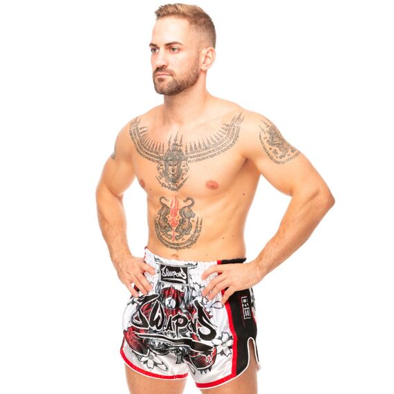 Shorts de Muay Thaï - Super Mesh - Samurai, Couleur: Rouge, Taille ne pas utiliser: M, 5 image