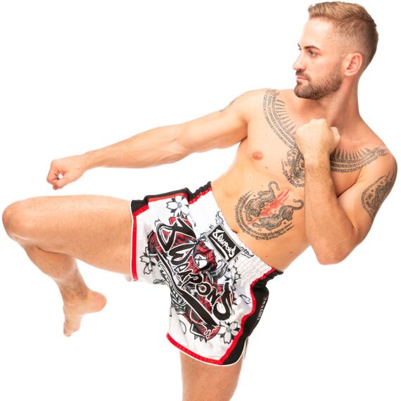 Shorts de Muay Thaï - Super Mesh - Samurai, Couleur: Rouge, Taille ne pas utiliser: M, 6 image