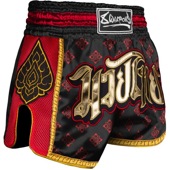 8 Weapons Muay Thai Shorts Super Mesh - Ancient, Colore: Rosso , Size: M