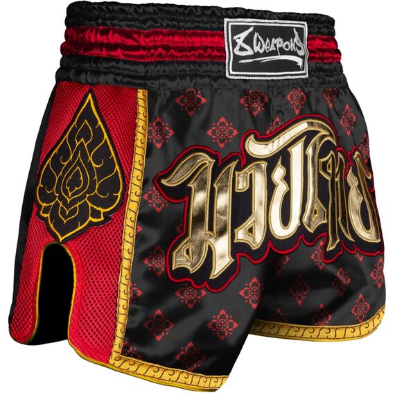 8 Weapons Muay Thai Shorts Super Mesh - Ancient, Colour: Rot, Size: XL