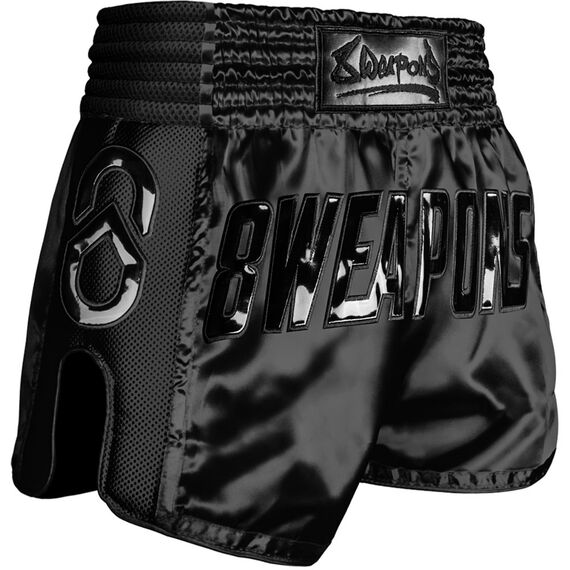 8 Weapons Muay Thai Shorts Super Mesh, Colour: Schwarz, Size: L