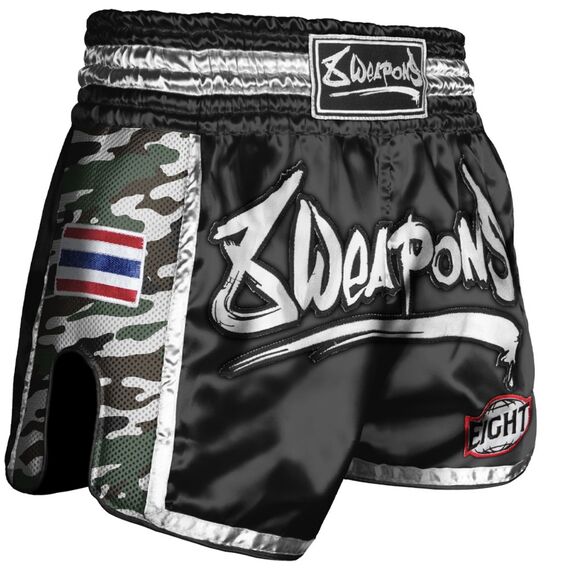 Muay Thai Shorts s Super Mesh, Farbe: Schwarz, Grösse : L