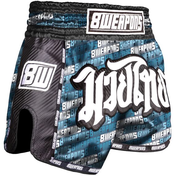 8 Weapons Muay Thai Shorts Carbon - Matchmaker, Colour: Blue, Size: M