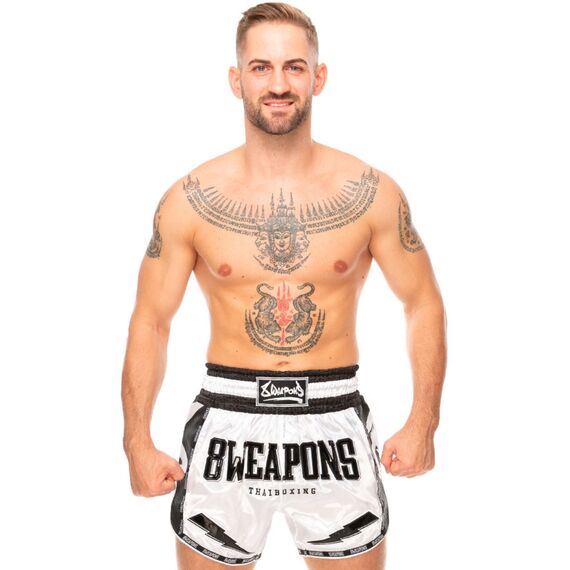 Muay Thai Shorts s Carbon - Snow Night, Farbe: Weiss, Grösse : M, 5 image