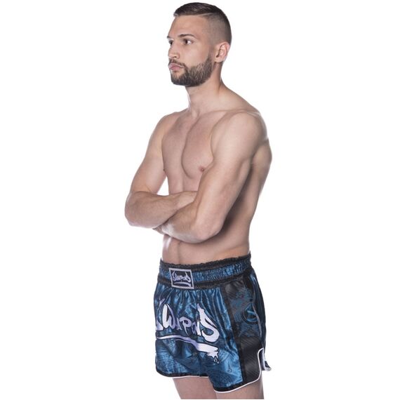 8 Weapons Muay Thai Shorts Carbon - Yantra, Colour: Blue, Size: S, 4 image