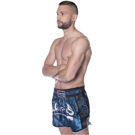 8 Weapons Muay Thai Shorts Carbon - Yantra, Colour: Blue, Size: XL, 4 image