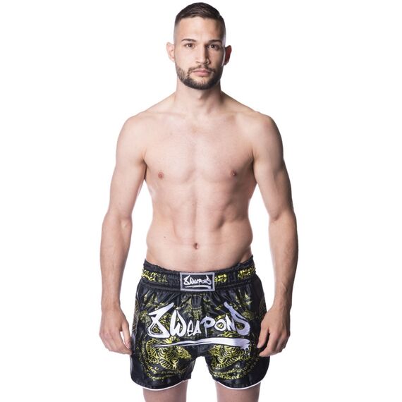 Shorts de Muay Thaï - Carbon - Sak Yant Tigers, Couleur: Jaune, Taille ne pas utiliser: L, 3 image