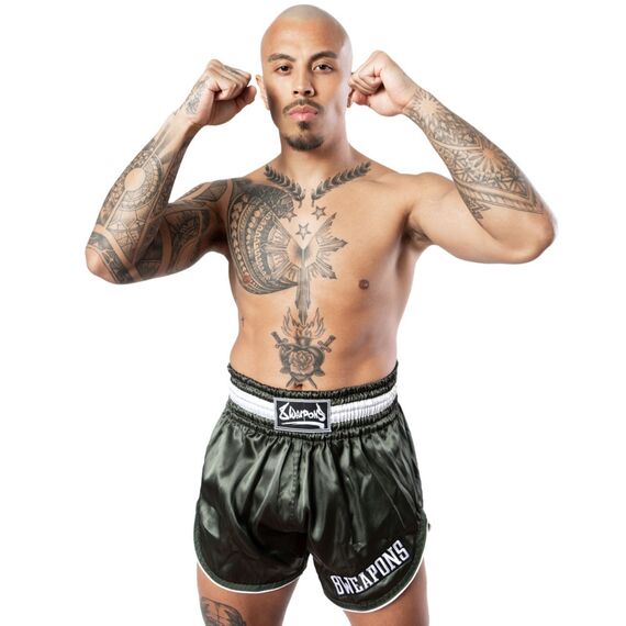 8 Weapons Muay Thai Shorts Retrofight, Colour: Khaki, Size: XL, 6 image
