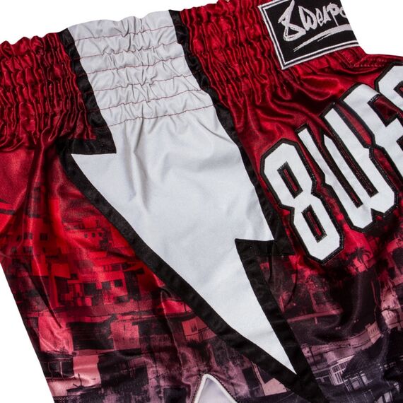 8 Weapons Muay Thai Shorts Lightning, Colore: Rosso , Size: XXL, 3 image