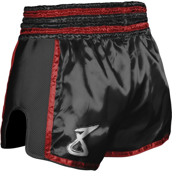 Muay Thai Short Super Mesh schwarz/rot, Colour: Schwarz, Size: L, 2 image