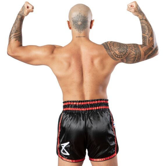 Muay Thai Short Super Mesh schwarz/rot, Colour: Schwarz, Size: L, 5 image
