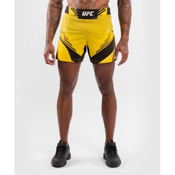 UFC Authentic Fight Night Men's Shorts - Short Fit, Colour: Yellow, Size: L