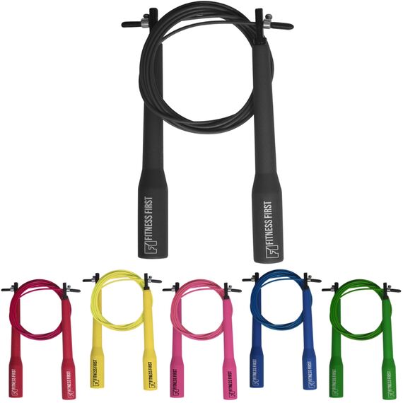 Fitness First adjustable steel jumping rope black, Size: One Size, Colour: Rosa, 2 image