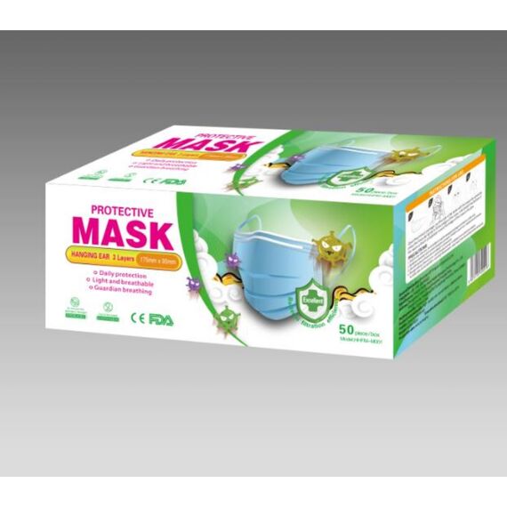 Disposable Face Mask with Ear Loops, Type IIR EN14683:2019 Lot  of 50 pieces, 2 image