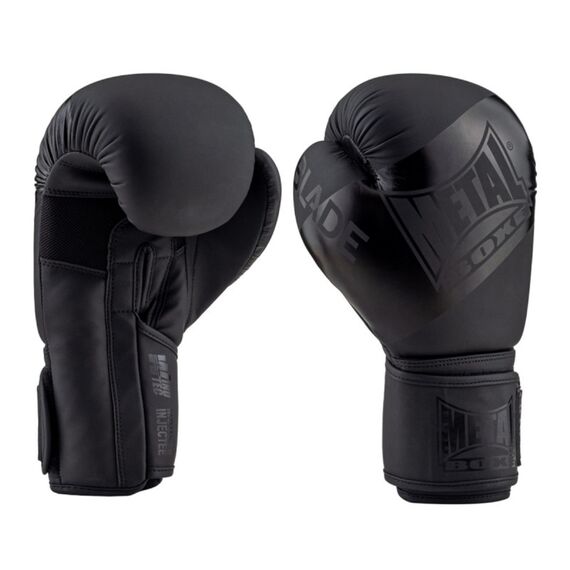 Blade Black is Black Boxing Gloves, Colour: Schwarz, OZ: 12oz