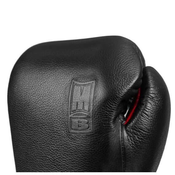 Black Fight Leather Boxing Gloves, Colour: Schwarz, OZ: 10oz, 2 image