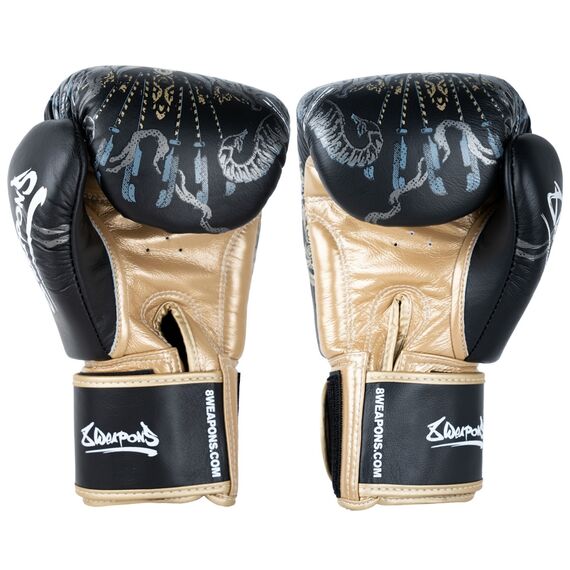 8 WEAPONS Boxing Gloves - Three Elephants 2.0 black-gold 14 Oz, Colour: Schwarz, OZ: 14oz, 5 image