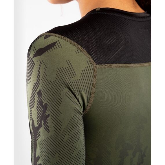 UFC Authentic Fight Week Women's Performance Long Sleeve Rashguard, Colour: Khaki, Size: M, 6 image