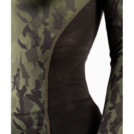 UFC Authentic Fight Week Women's Performance Long Sleeve Rashguard, Colour: Khaki, Size: M, 7 image