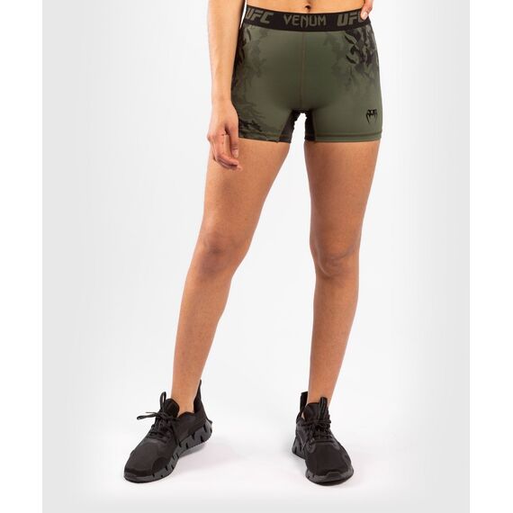 UFC Authentic Fight Week Women's Performance Vale Tudo Shorts, Colour: Khaki, Size: L