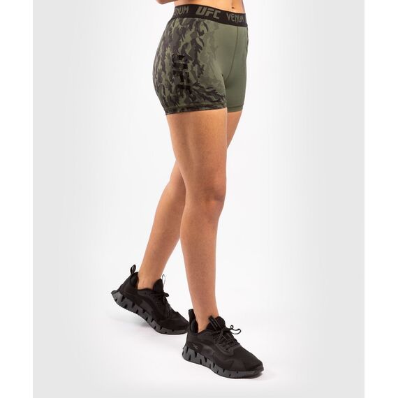 UFC Authentic Fight Week Women's Performance Vale Tudo Shorts, Colour: Khaki, Size: L, 7 image